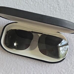 Polar Optics Clip On Sunglasses Unisex OS Black Polarized Rectangular Metal